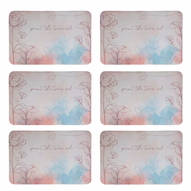 زیربشقابی طرح گل کد 8065 بسته 6 عددی | کالا مکس