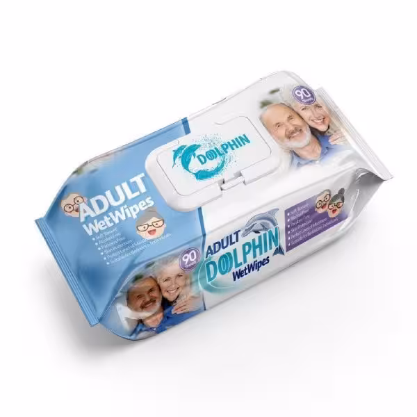 دستمال مرطوب بزرگسال دلفین Adult Dolphin Wipes بسته 90 عددی /
