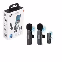 میکروفن یقه ای دوتایی بیسیم شارژی Type-c,lightning  K9