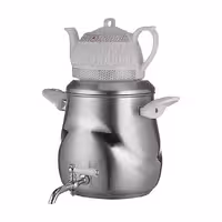 ست کتری و قوری استیل مرادی شیردار کف چدن مدل نیلوفر کد 309