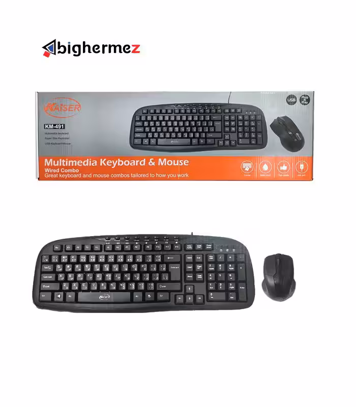 کیبورد و ماوس باسیم کایزر مدل KM-491
