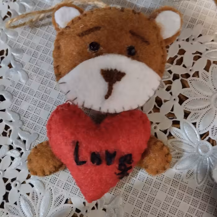 دسته کلید خرسی ولنتاین نمدی