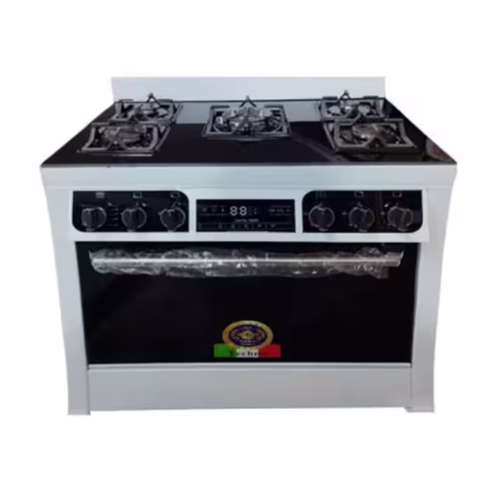 اجاق گاز طرح فر تکنو پروسا techno مدل 13500 سفید صفحه شیشه