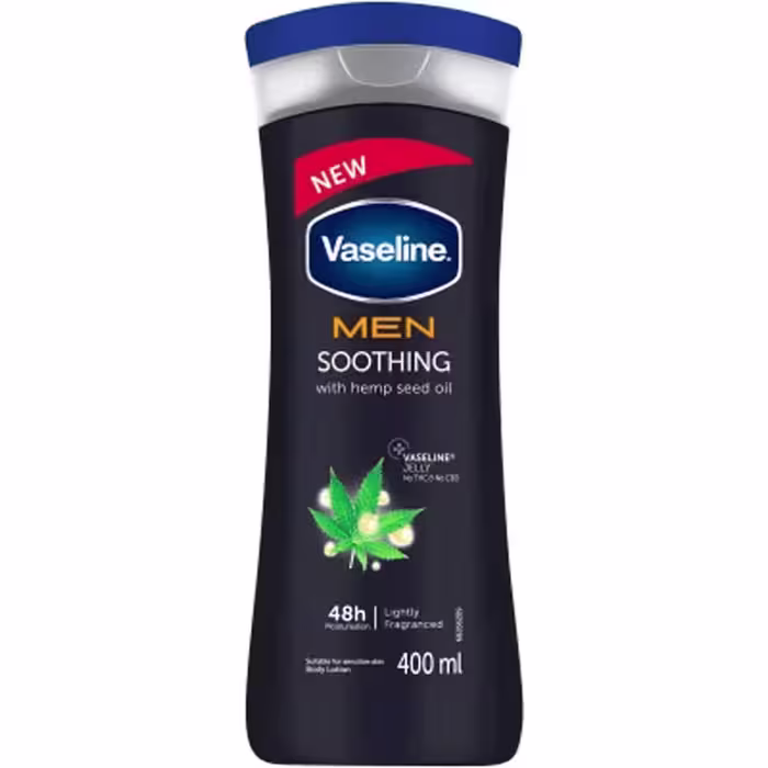 لوسیون بدن وازلین مردانه 400 میلی‌لیتر Vaseline Men soothing with hemp seed oil