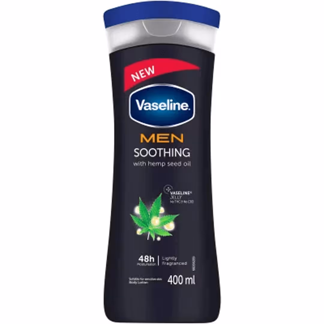 لوسیون بدن وازلین مردانه 400 میلی‌لیتر Vaseline Men soothing with hemp seed oil