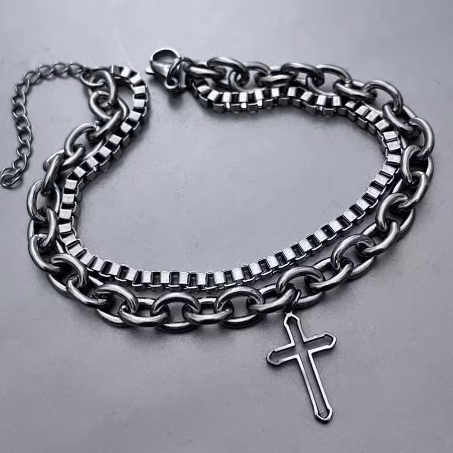 دستبند دو ردیف صلیب S