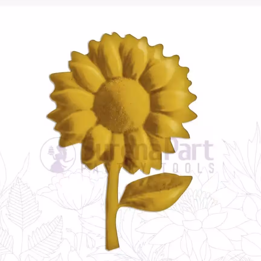 مولد گل آفتاب گردان با شاخ و برگ ابعاد 5 در 7 و نیم