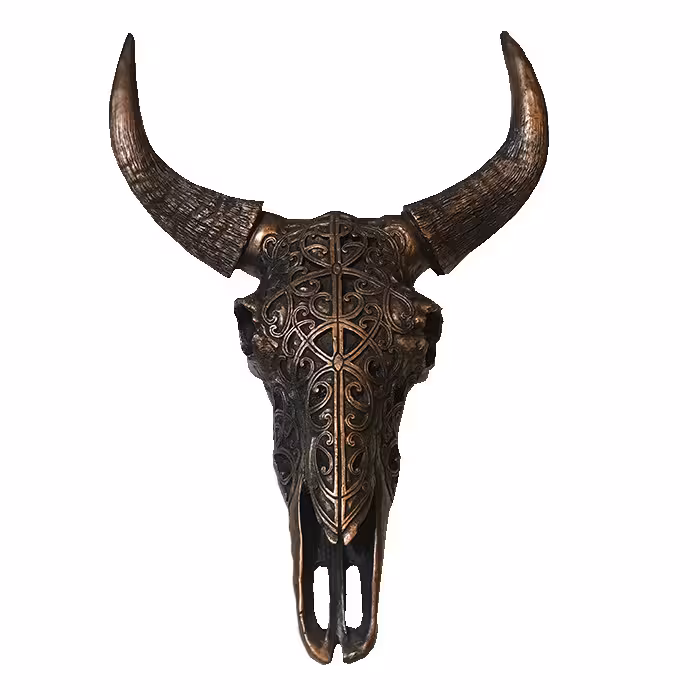 مجسمه طرح جمجمه شاخ دار مدل 0055