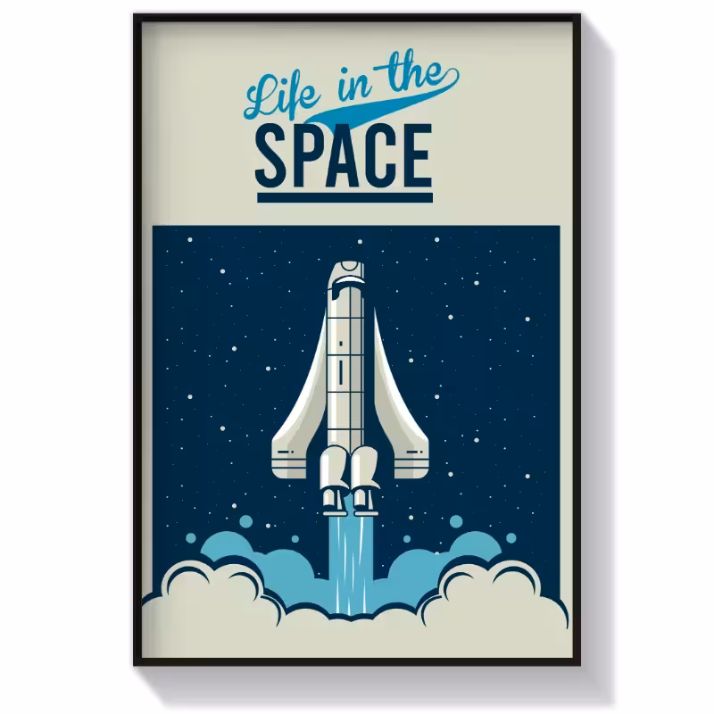 تابلو و پوستر فضا مدل Life in the space
