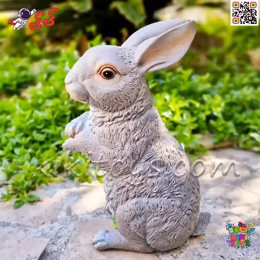 فیگور حیوانات ماکت خرگوش خاکستری اسباب بازی نرم و گوشتی بزرگ Fiquer of Rabbit﻿﻿ 589