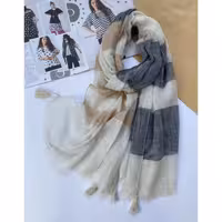 شال لینن طرحدار وارداتی کد S504 شیک مناسب خاص پسندان