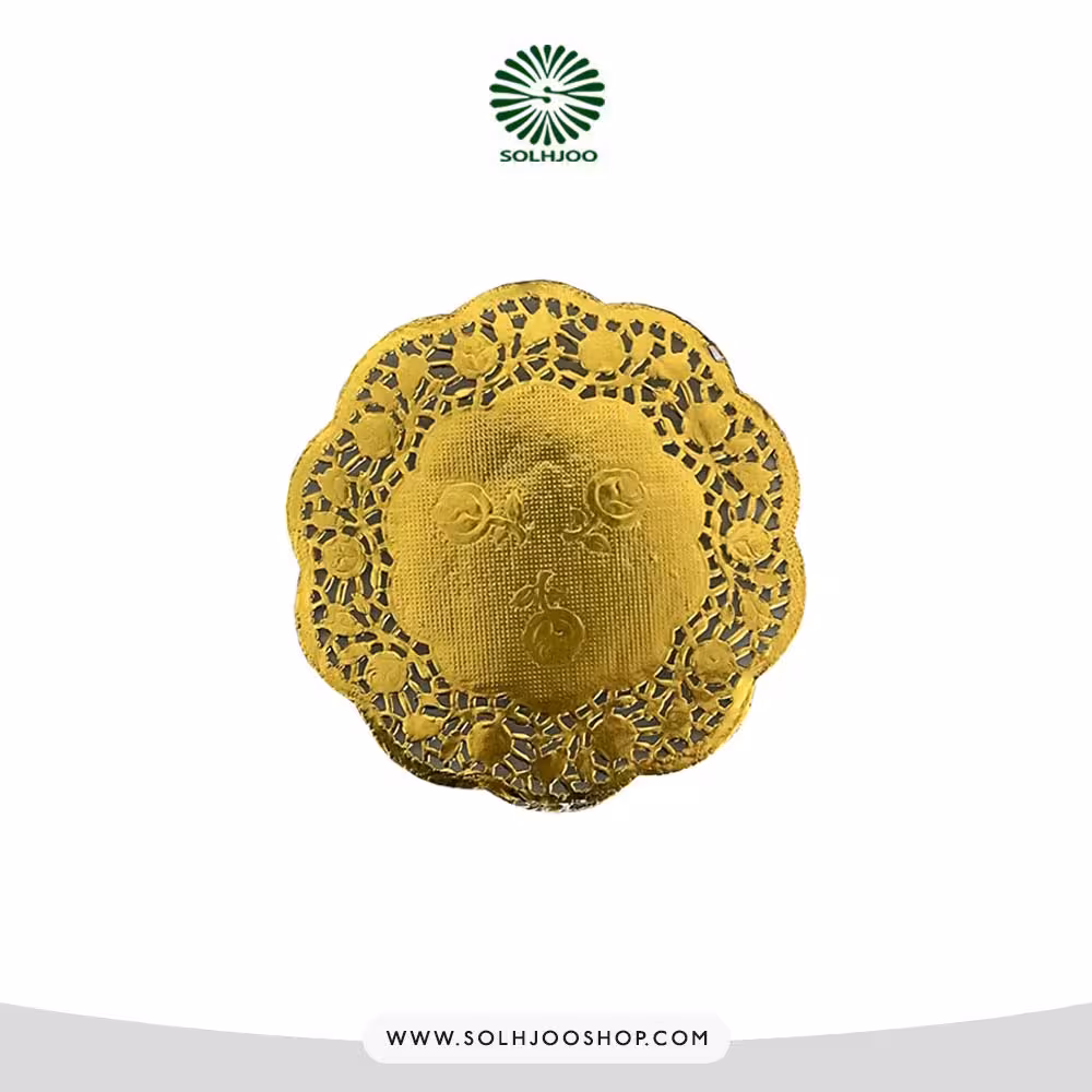 دانتل زیر کیک گرد طلایی 10 سانت 100 عددی