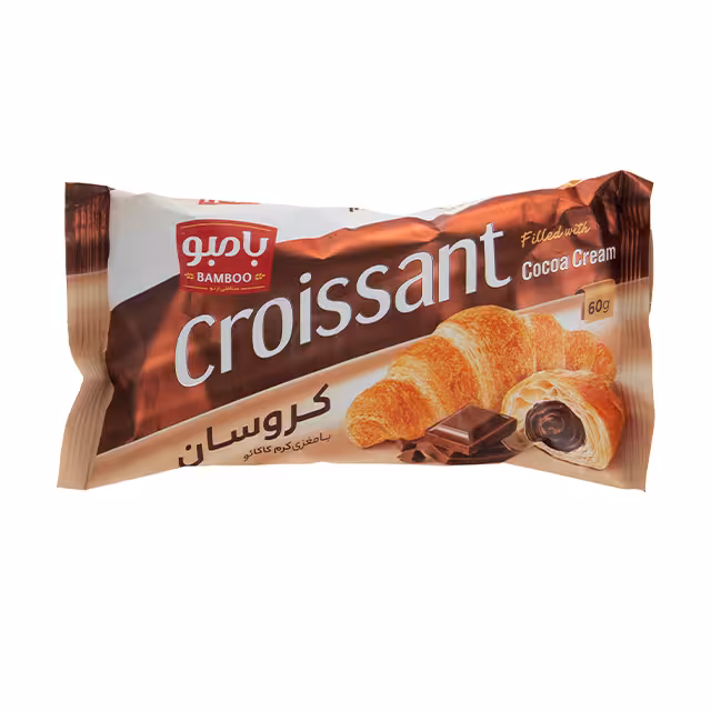 کروسان با مغز کرم کاکائو بامبو 60 گرمی