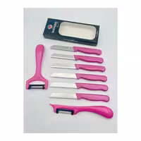 چاقوی میوه‌خوری سیم‌دار اورجینال کلیور | ست 6 عددی چاقوی میوه‌خوری   2 عدد پوست‌کن | رنگ صورتی | جنس استیل ضدزنگ | ساخت آلمان | مناسب برای استفاده روزمره در آشپزخانه