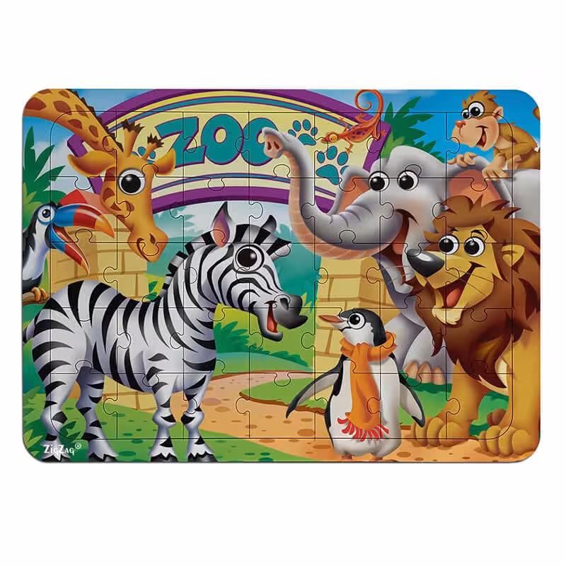 خرید و قیمت پازل چوبی 35 تکه طرح باغ وحش کد 351036