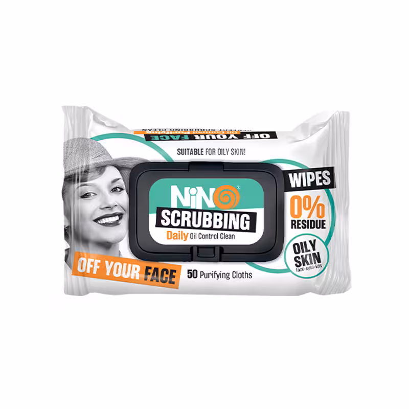 دستمال مرطوب تخصصی پاک کننده آرایش نینو مدل اسکراب