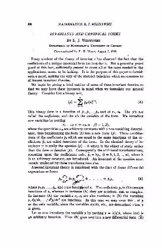 خرید و دانلود نسخه کامل کتاب Invariants and Canonical Forms (1918)(en)(6s)