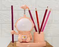 چراغ مطالعه جاقلمی دارطرح فضانوردنشسته-صورتی