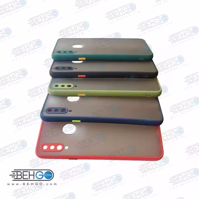 قاب A20s محافظ دور رنگی کاور آ بیست اس پشت مات با برجستگی لنز دوربین سامسونگ Fashion Case Samsung A20s