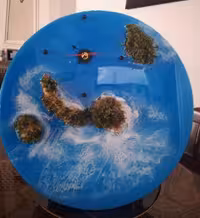 ساعت دیواری رزینی طرح جزیره 10699