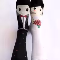 جوراب ساقدار لنگه به لنگه عروس داماد