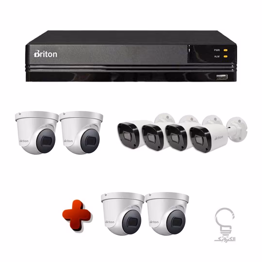 پکیج حرفه ای 8 کانال دوربین مداربسته و دستگاه DVR برایتون