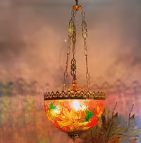 لوستر شیشه ای طرح برگ JA-18