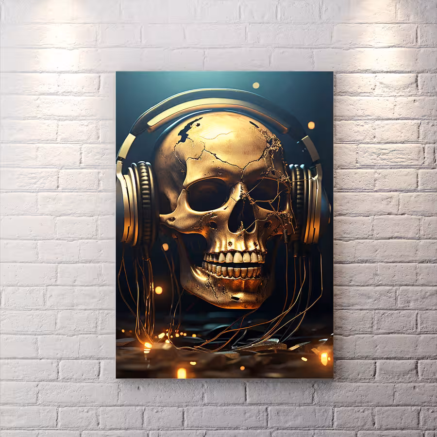 تابلو شاسی طرح جمجمه طلایی HQs-2145