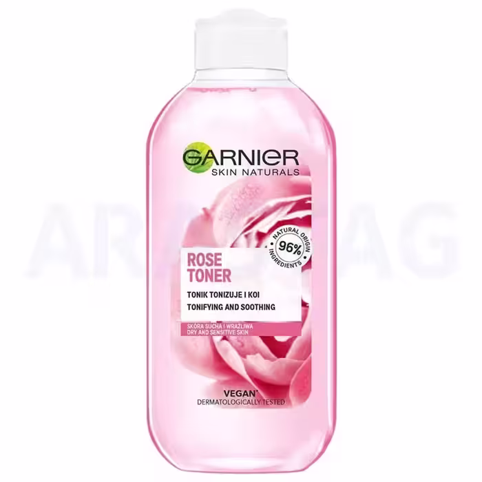 تونر گل رز گارنیر Rose Toner اصل فرانسه برای پوست های خشک و حساس حجم 200 میلی