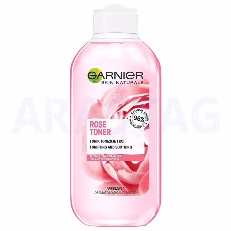 تونر گل رز گارنیر Rose Toner اصل فرانسه برای پوست های خشک و حساس حجم 200 میلی