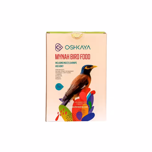خوراک ویژه مرغ مینا و پرندگان حشره خوار برند Oshkaya اوشکایا 1 کیلویی