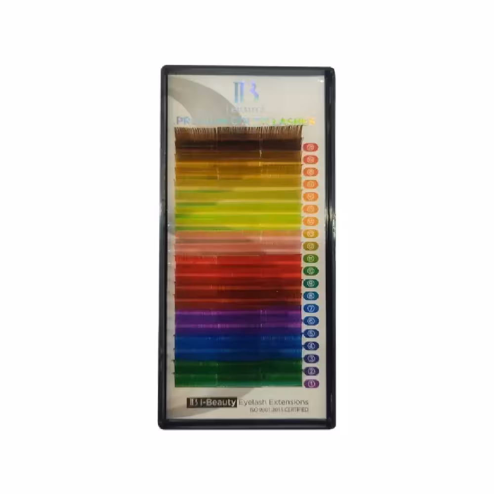 پالت مژه اکستنشن والیوم رنگی آی بی IB سایز میکس 13/14/15 ضخامت 0.07 فر CC - فروشگاه میرکمالی