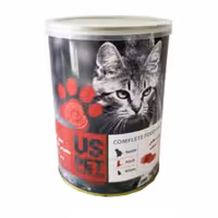کنسرو گربه برند یو اس پت US PET طعم گوشت خالص گوساله وزن 800 گرمی