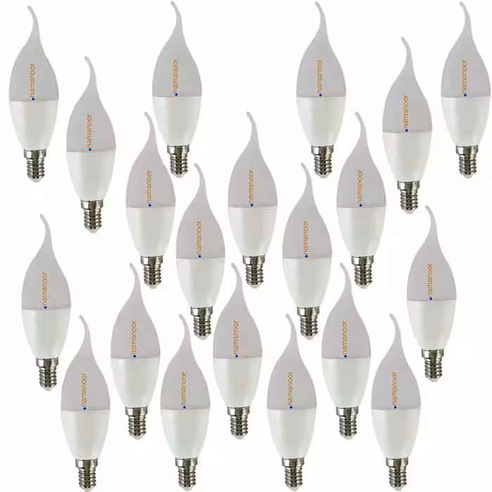 لامپ ال ای دی 7 وات نمانور مدل اشکی پایه E14 بسته 20 عددی