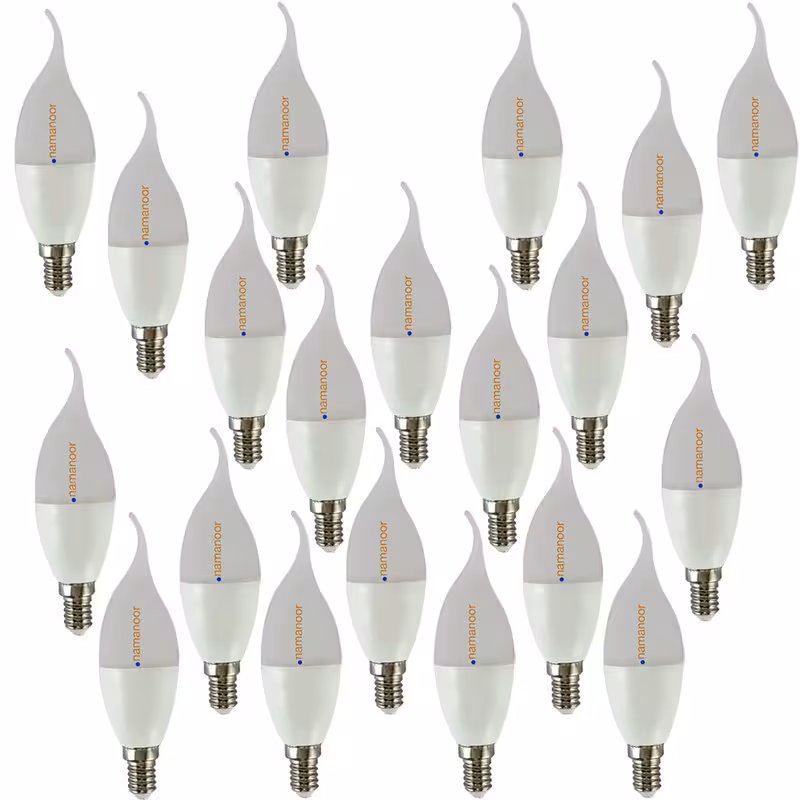 لامپ ال ای دی 7 وات نمانور مدل اشکی پایه E14 بسته 20 عددی