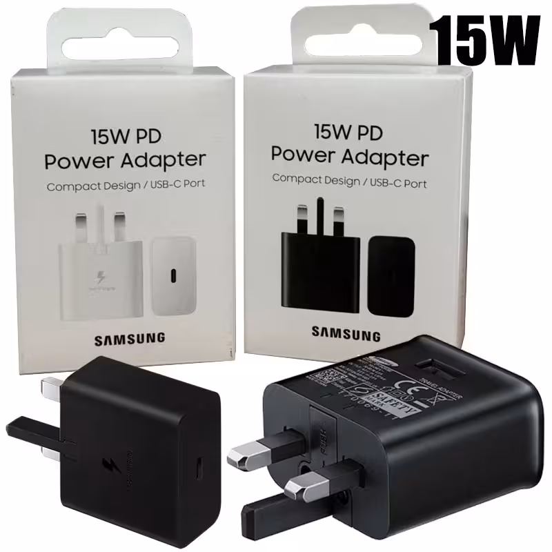 آداپتور شارژر 3پین با پورت Type C Samsung EP-T1510 15W PD پک سفید Orginal 100%