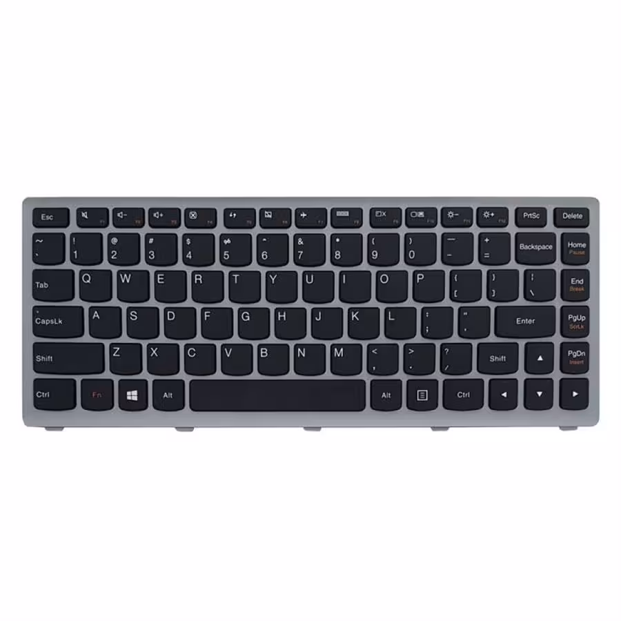 کیبورد لپ تاپ لنوو مدل IdeaPad Z400 مشکی با فریم نقره ای