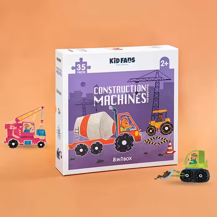 پازل کودک 35 تکه مدل ماشین KID FANS CONSTRUCTION MACHINES کد KS2432