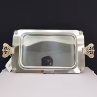 سینی استیل نگار مستطیل بزرگ کد 328 مدل تاج با ارسال رایگان