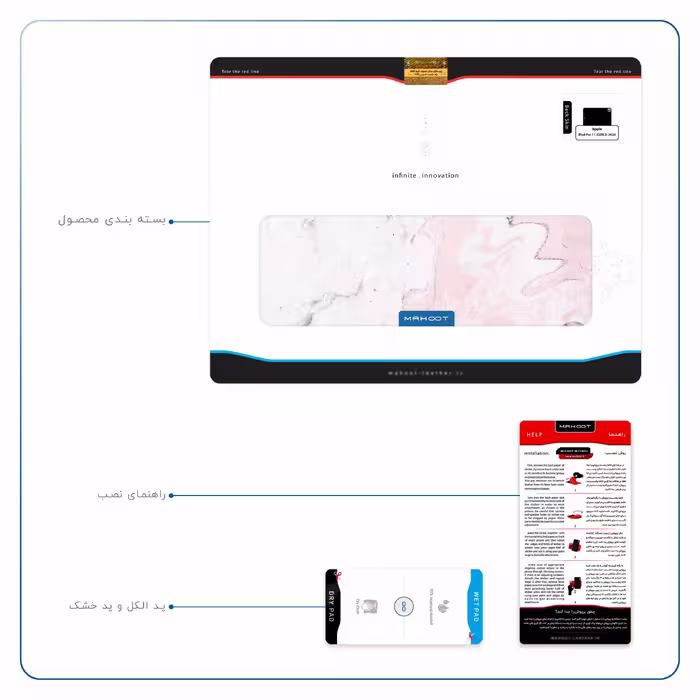 برچسب پوششی ماهوت مدل Blanco-Pink-Marble مناسب برای تبلت اپل iPad Pro 11 (GEN 2) 2020 A2231