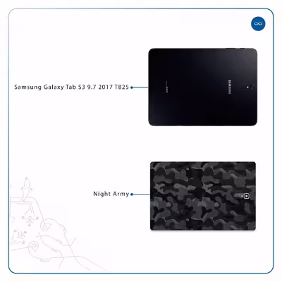 برچسب پوششی ماهوت مدل Night-Army مناسب برای تبلت سامسونگ Galaxy Tab S3 9.7 2017 T825