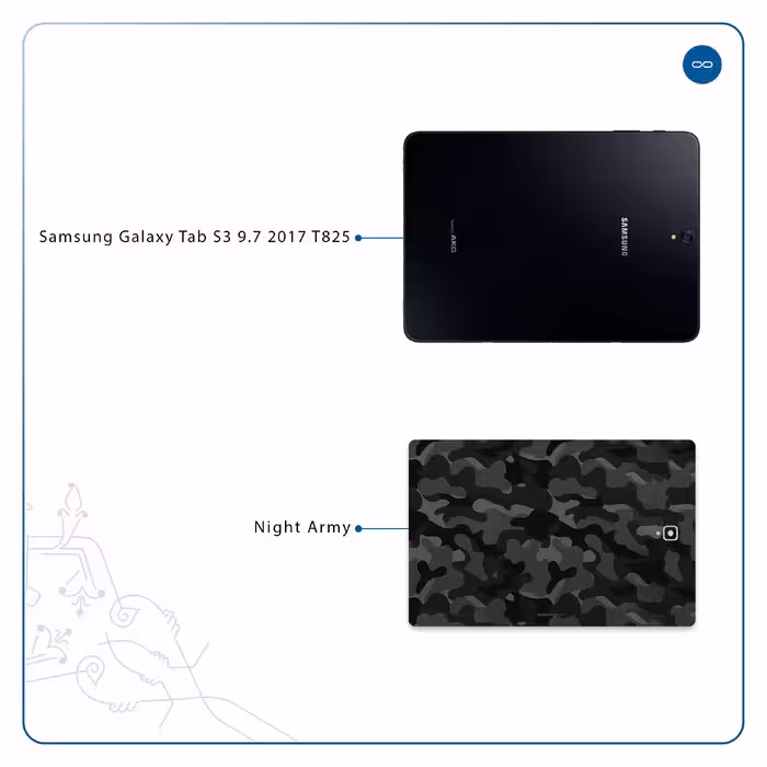 برچسب پوششی ماهوت مدل Night-Army مناسب برای تبلت سامسونگ Galaxy Tab S3 9.7 2017 T825