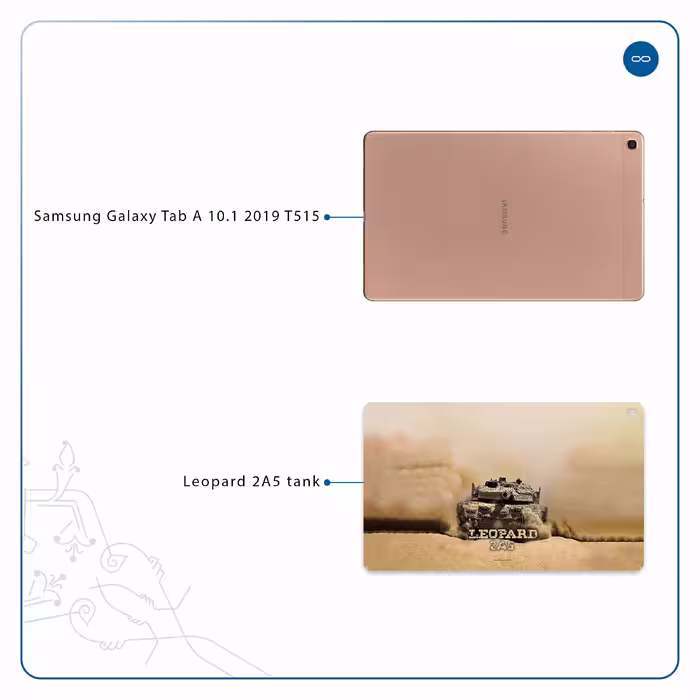 برچسب پوششی ماهوت مدل Leopard 2A5 tank مناسب برای تبلت سامسونگ Galaxy Tab A 10.1 2019 T515