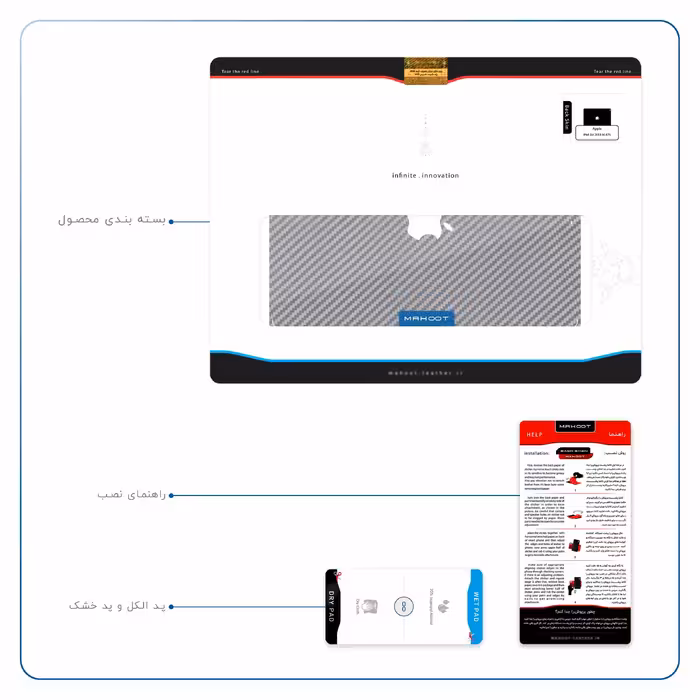 برچسب پوششی ماهوت مدل Steel-Fiber مناسب برای تبلت اپل iPad Air 2013 A1475