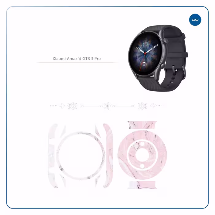 برچسب ماهوت طرح Blanco_Pink_Marble مناسب برای ساعت هوشمند شیائومی Amazfit GTR 3 Pro
