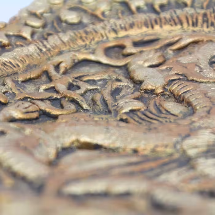 دیوارکوب سفالی مدل سیمرغ و اژدها