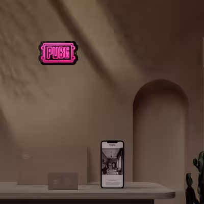 چراغ دیواری نئون دیزاین طرح Pubg-Logo-BL_PN