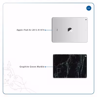 برچسب پوششی ماهوت مدل Graphite-Green-Marble مناسب برای تبلت اپل iPad Air 2013 A1474