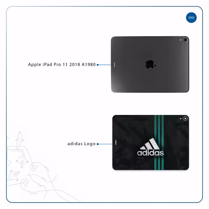 برچسب پوششی ماهوت مدل adidas-Logo مناسب برای تبلت اپل iPad Pro 11 2018 A1980