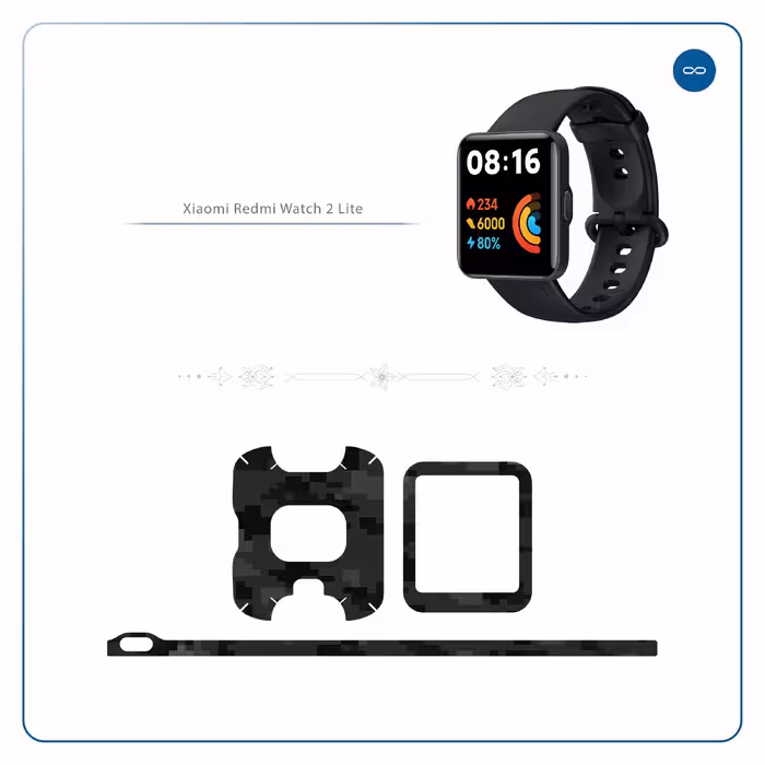 برچسب ماهوت طرح Night_Army_Pixel مناسب برای ساعت هوشمند شیائومی Redmi Watch 2 Lite